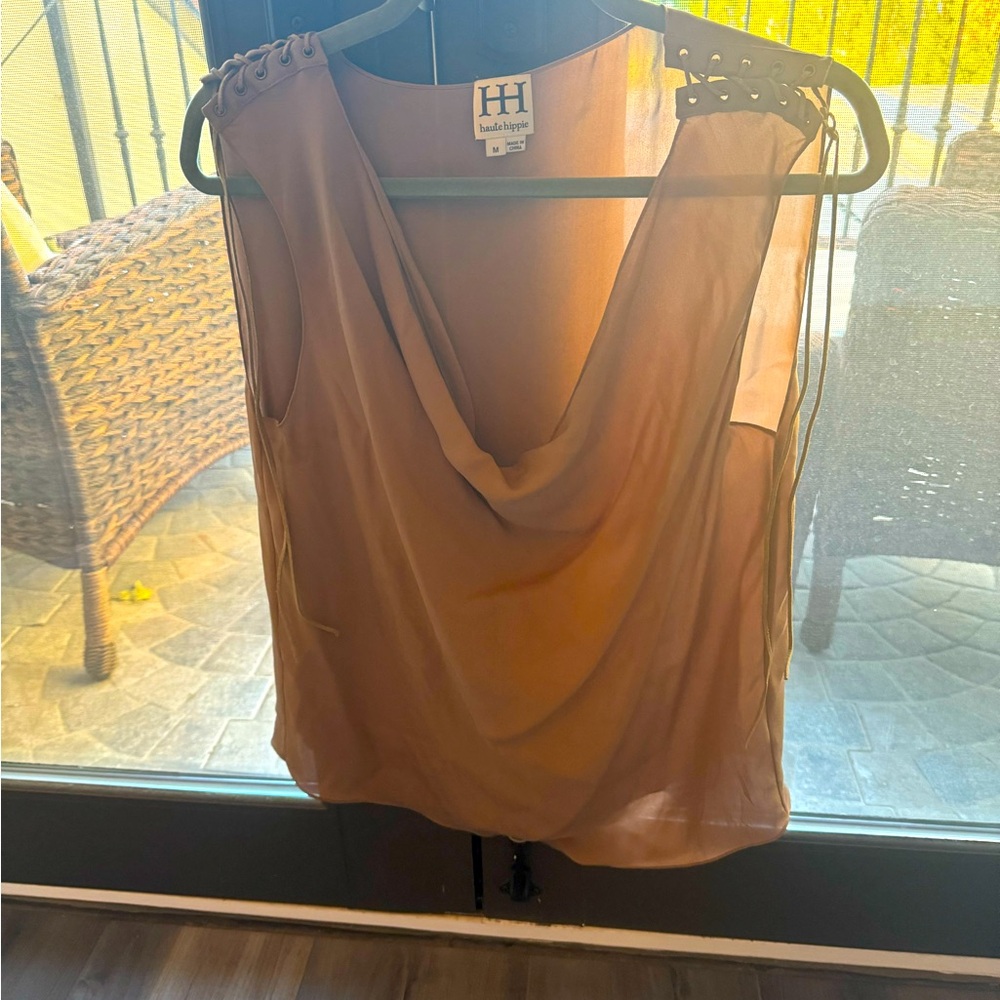 Haute Hippie Camel Lace Top.. perfect with jeans